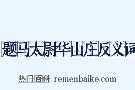 题马太尉华山庄反义词是什么意思的图片